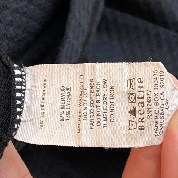 Prana Black Zip Front Hooded Waffle Texture Long Sleeve Jacket Size Large - Picture 10 of 10